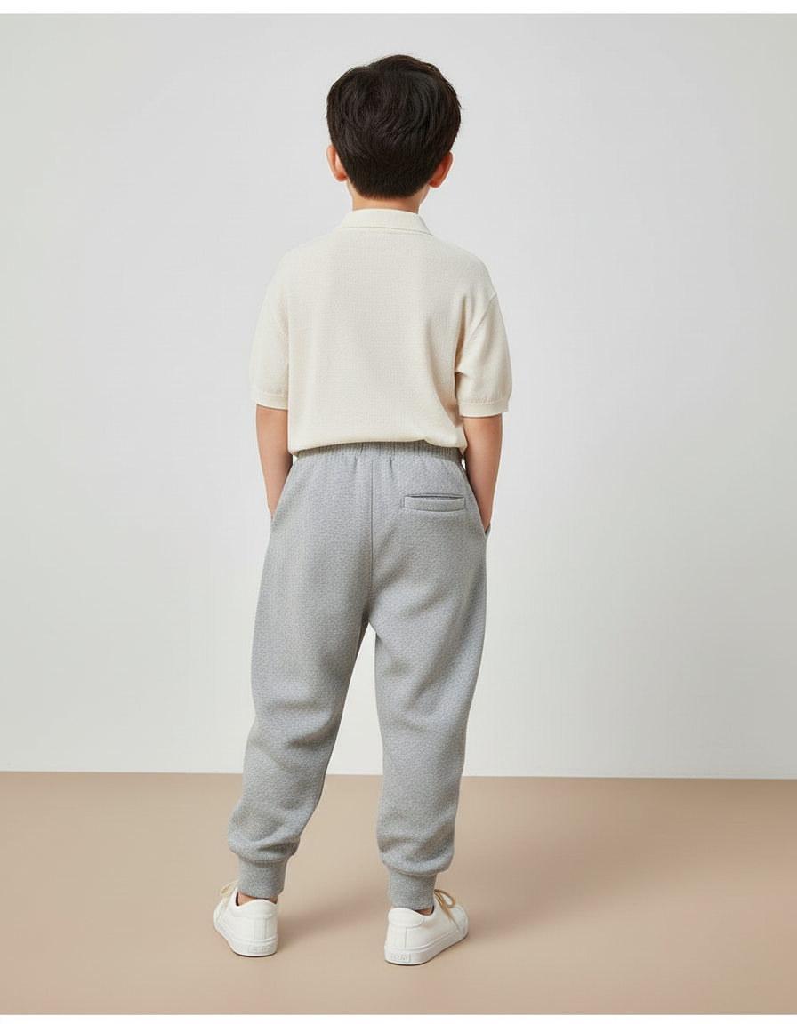 Pantalon Baggy Gris Molleton Confortable Ample Enfant - vue 2