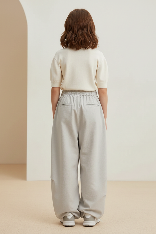Pantalon Baggy Gris Ample Confortable Cordon Streetwear - Polyester - vue 2