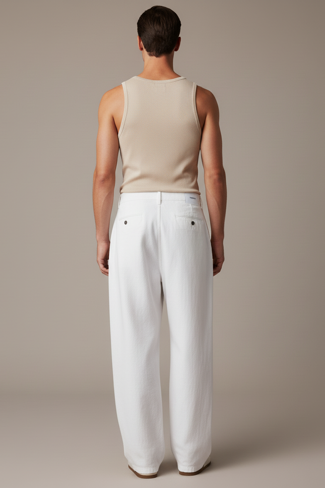 Pantalon Baggy Blanco - Toile - vue 2