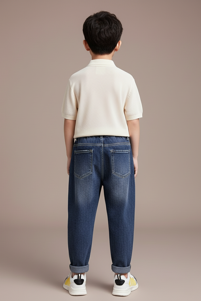 Pantalon Baggy Jean Denim Bleu Garçon Décontracté - vue 2