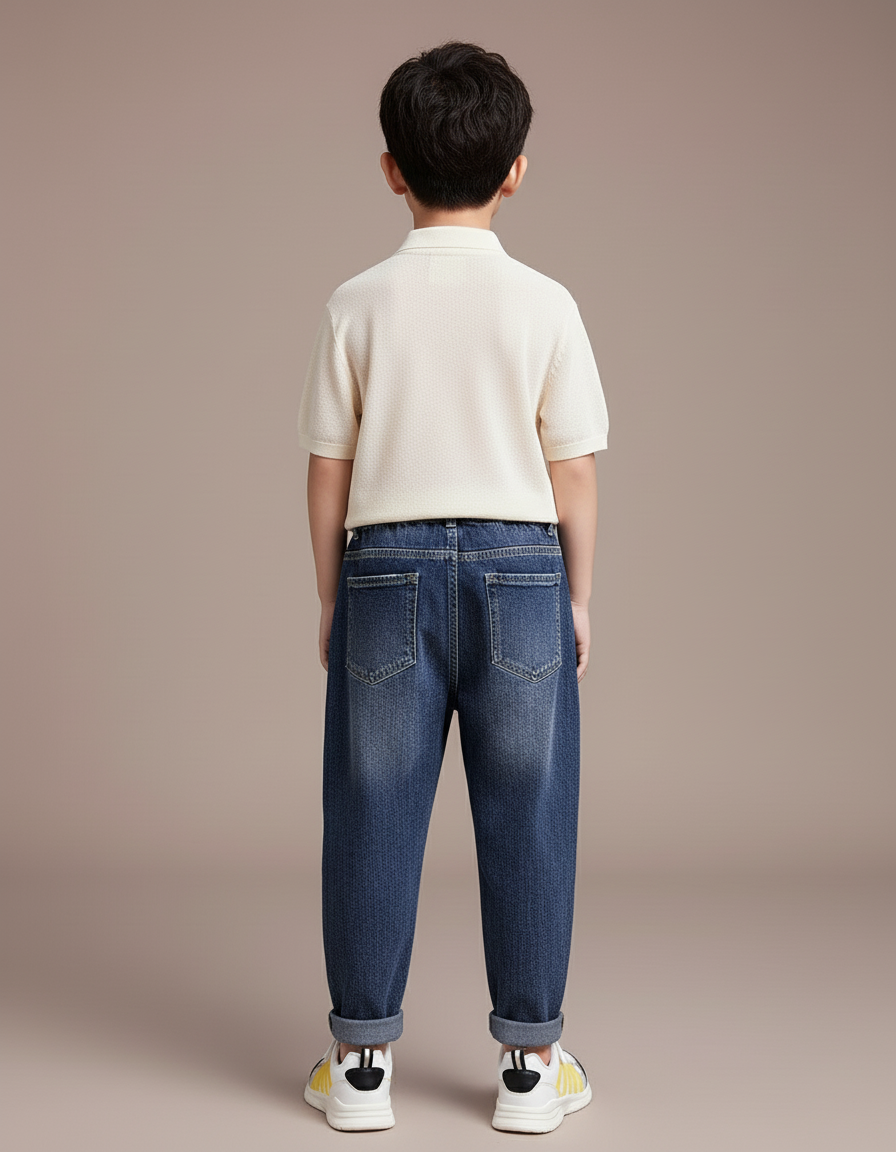 Pantalon Baggy Jean Denim Bleu Garçon Décontracté - vue 2