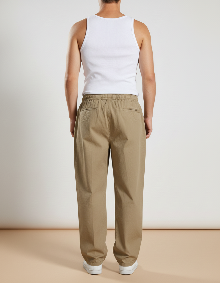 Pantalon Marron Baggy - Kaki Toile - vue 2
