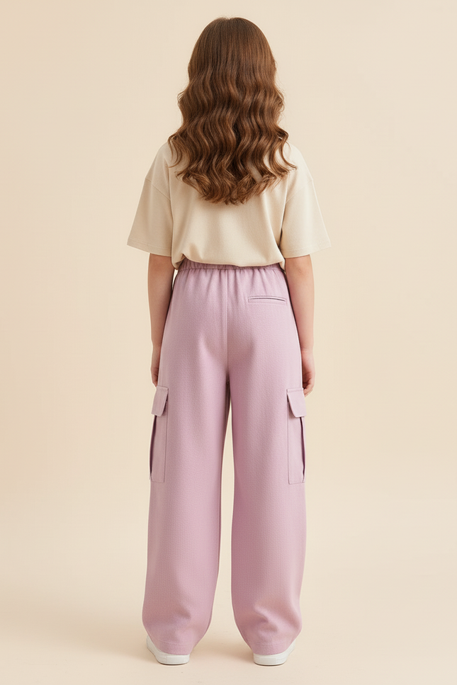 Pantalon Baggy Violet Ample Cargo Enfant - Molleton - vue 2