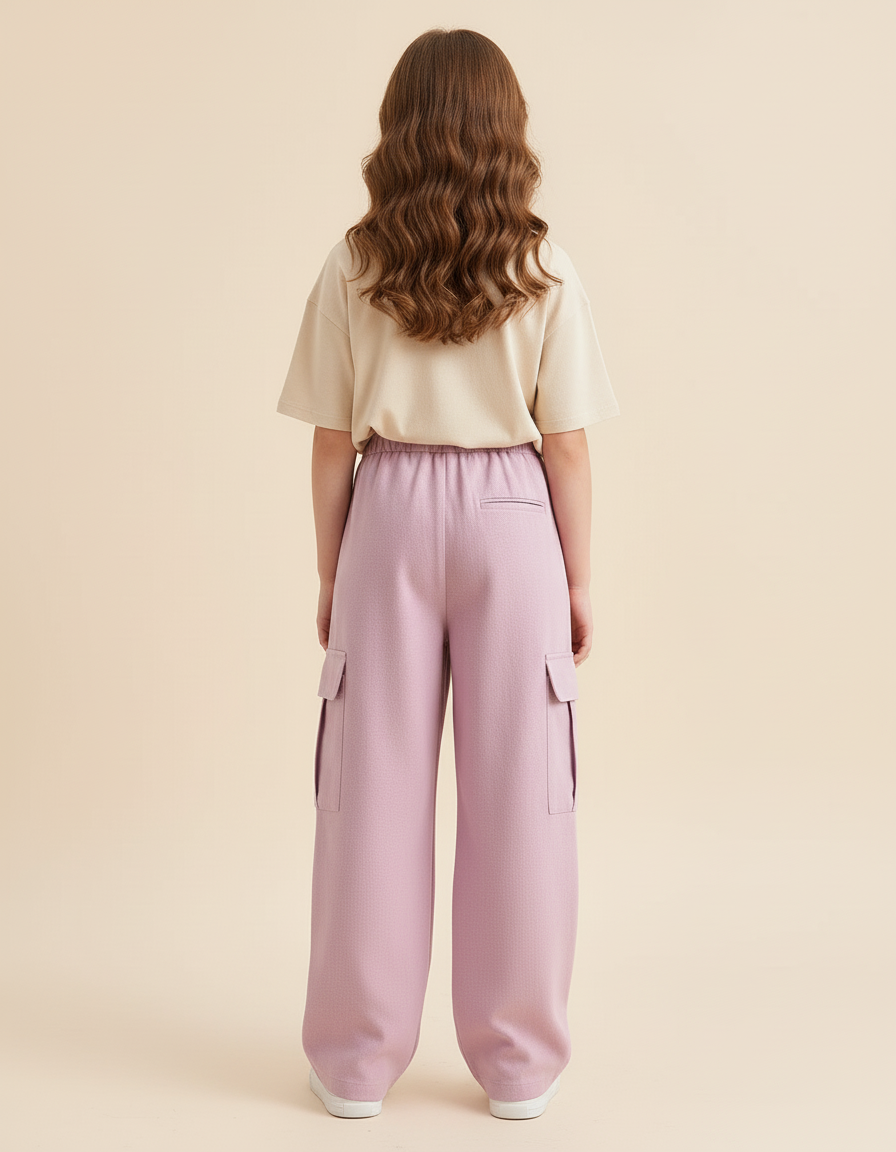 Pantalon Baggy Violet Ample Cargo Enfant - Molleton - vue 2