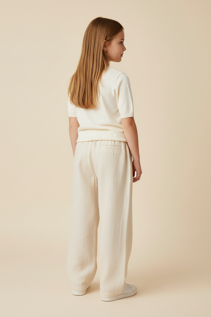 Pantalon Baggy Beige Lin Ample Décontracté Enfant - vue 2