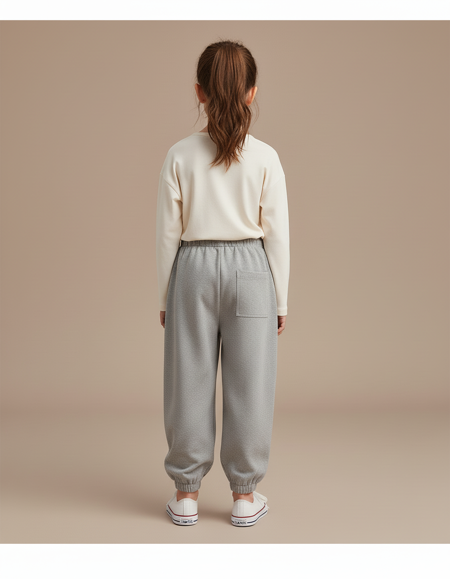 Pantalon Baggy Gris Ample Confortable Enfant - Molleton - vue 2