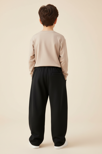 Pantalon Baggy Noir Ample Molletonné Sport Enfant - vue 2