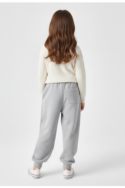 Pantalon Baggy Gris Cœurs Décontracté Enfant Coton - Molleton - vue 2