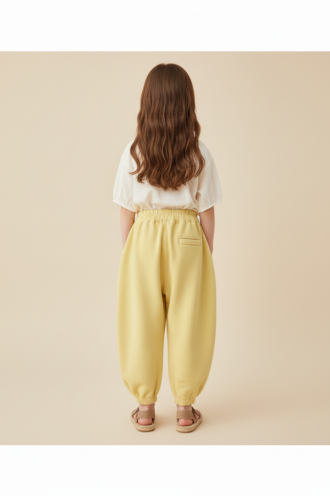 Pantalon Baggy Jaune Ample Molleton Maison Enfant - vue 2