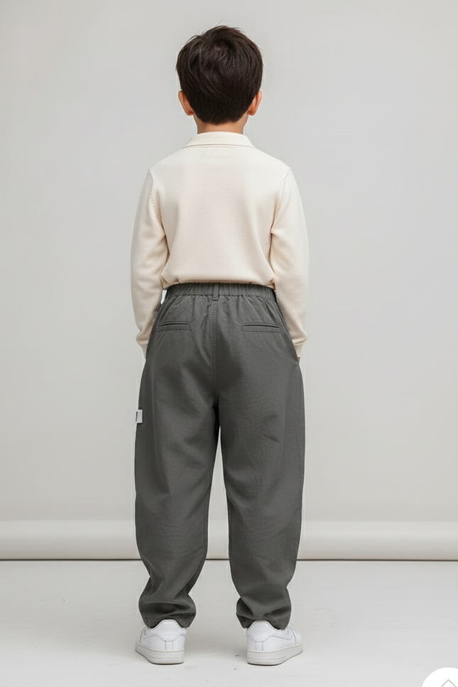 Pantalon Baggy Gris Ample Cargo Décontracté Garçon - Toile - vue 2