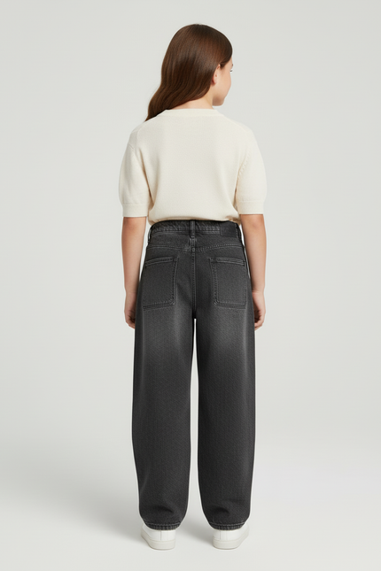 Pantalon Baggy Gris Délavé Ample Décontracté Confortable - Jean - vue 2