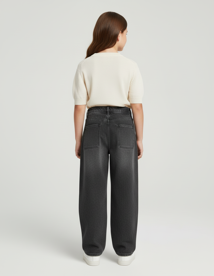 Pantalon Baggy Gris Délavé Ample Décontracté Confortable - Jean - vue 2