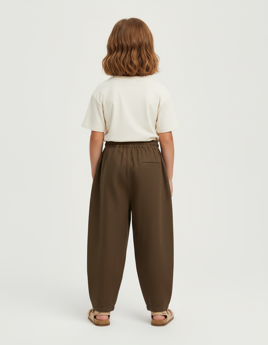 Pantalon Baggy Kaki Coton Lin Ample Décontracté - vue 2