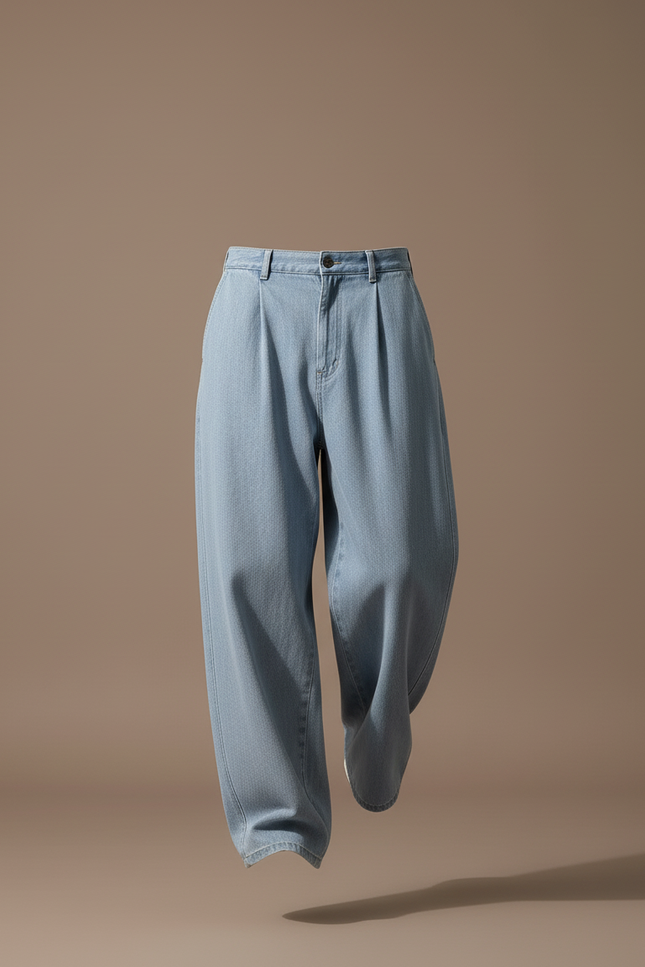 Pantalon Baggy Bleu Clair - Jean - vue 3