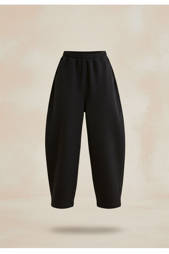 Pantalon Baggy Noir Ample Molletonné Enfant Sportif - vue 3