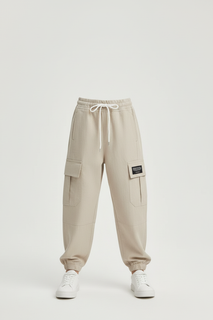 Pantalon Baggy Fille Beige Cargo - Toile - vue 3