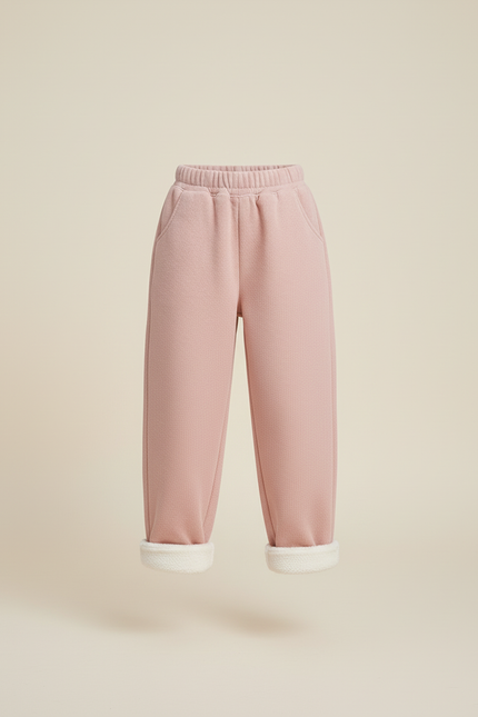 Pantalon Baggy Rose Épais Décontracté Molletonné Enfant - vue 3