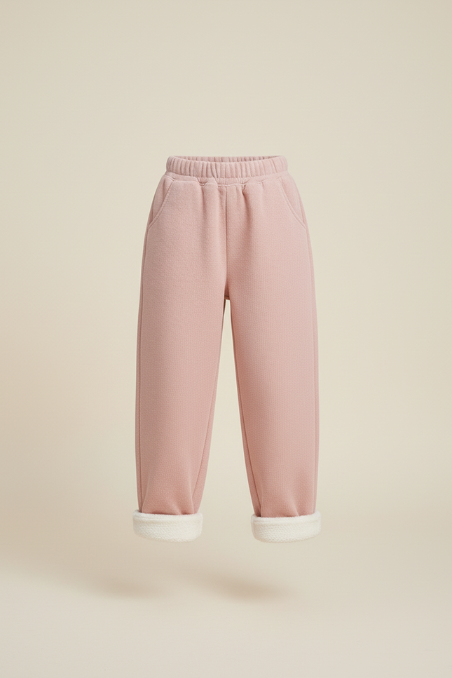 Pantalon Baggy Rose Épais Décontracté Molletonné Enfant - vue 3