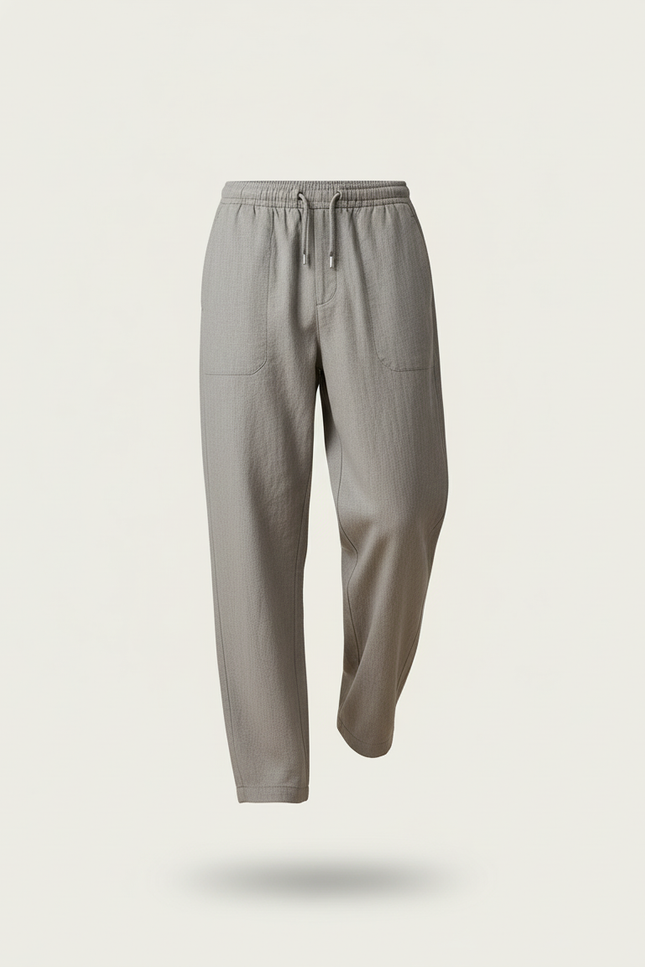 Pantalon Baggy Gris Clair Coton Ample Décontracté Homme - vue 3