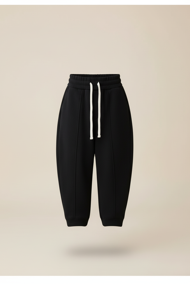 Pantalon Baggy Garçon Noir Jogging Coton - Molleton - vue 3