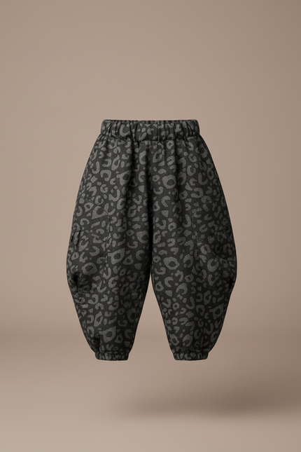 Pantalon Baggy Léopard Gris Noir Ample Hiver Garçon - Molleton - vue 3