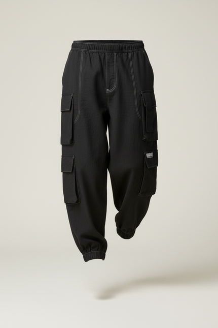 Pantalon Baggy Noir Cargo Décontracté Multi-Poches Homme - Toile - vue 3