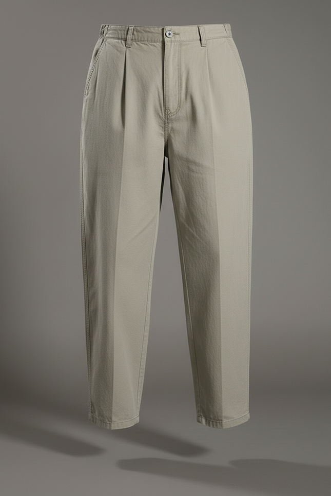 Pantalon Baggy Homme Beige - Kaki Coton - vue 3