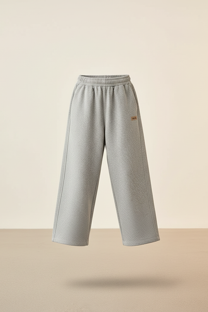 Pantalon Baggy Enfant Gris Ample Coton Confort - Molleton - vue 3