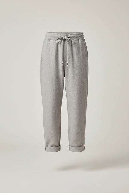 Pantalon Baggy Gris Chiné Cordon Décontracté Garçon - Molleton - vue 3