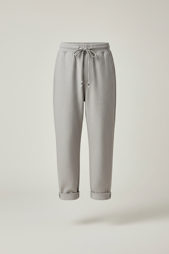 Pantalon Baggy Gris Chiné Cordon Décontracté Garçon - Molleton - vue 3
