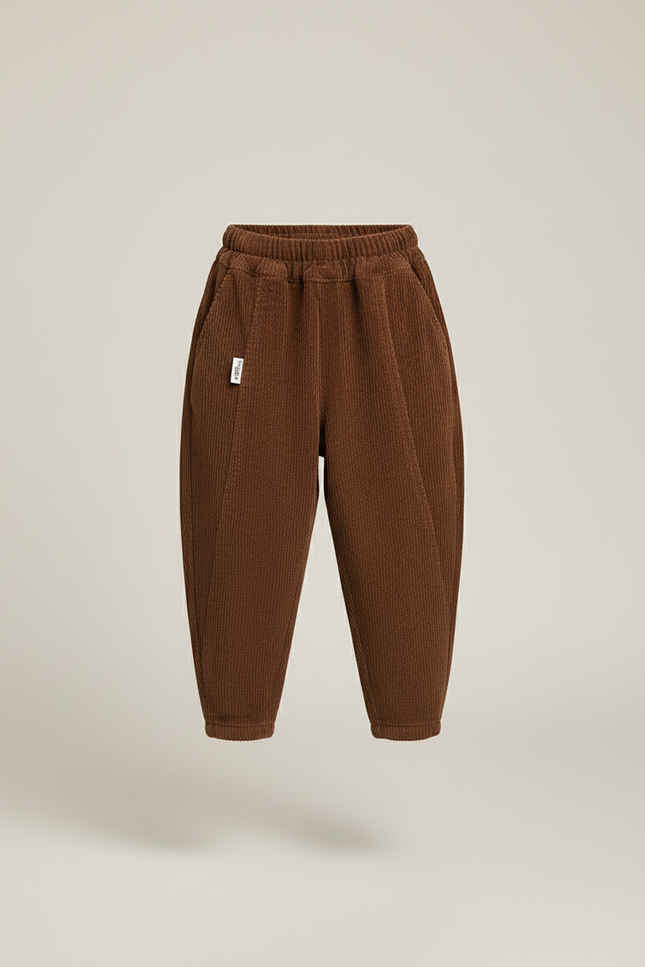 Pantalon Baggy Velours Côtelé Marron Décontracté Garçon - Cordé - vue 3