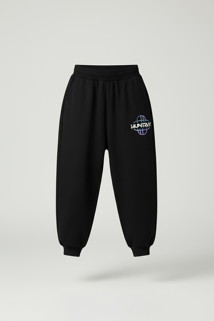 Pantalon Baggy Noir Ample Molleton Imprimé Enfant - vue 3