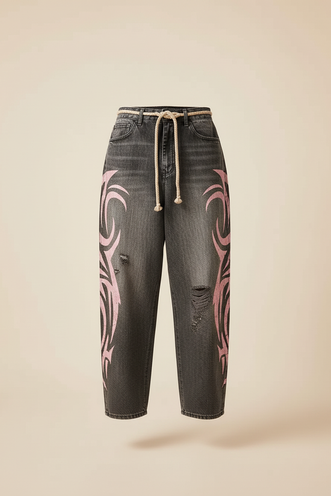 Pantalon Baggy Rose - Jean - vue 3