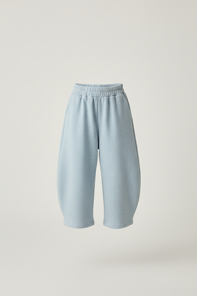 Pantalon Baggy Bleu Ciel Ample Molletonné Enfant - vue 3