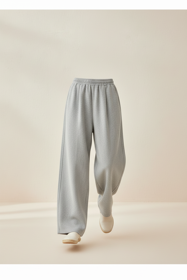 Pantalon Baggy Gris Coton Ample Décontracté Enfant - Molleton - vue 3