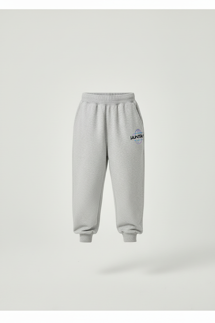 Pantalon Baggy Gris Molletonné Imprimé Décontracté Enfant - vue 3