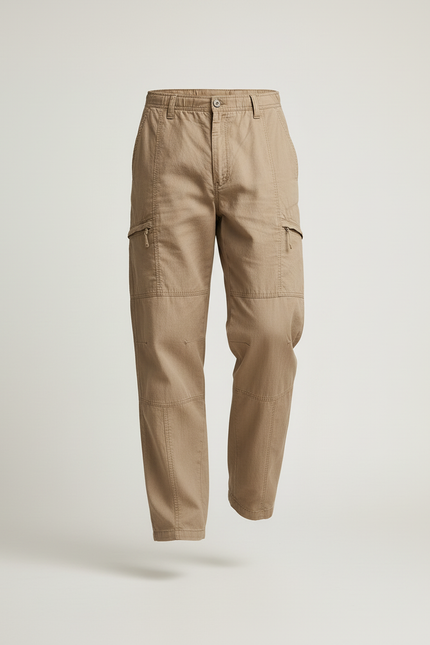 Pantalon Baggy Kaki Coton Cargo Ample Homme Décontracté - vue 3