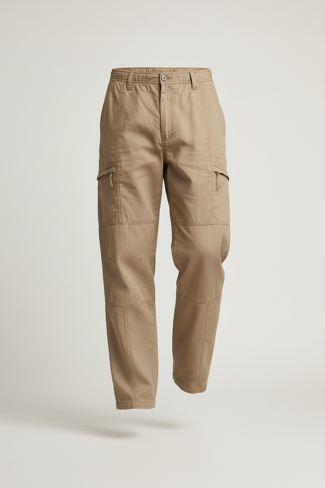Pantalon Baggy Kaki Coton Cargo Ample Homme Décontracté - vue 3