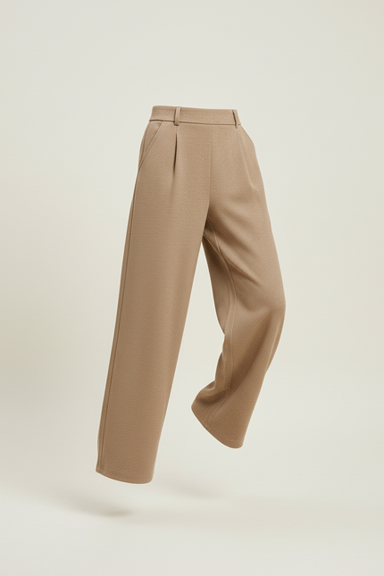 Pantalon Baggy Beige Plissé Ample Décontracté Fille - Maille - vue 3