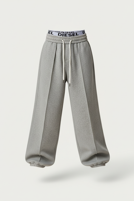 Pantalon Baggy Gris Plissé Cordon Ample Enfant - Molleton - vue 3