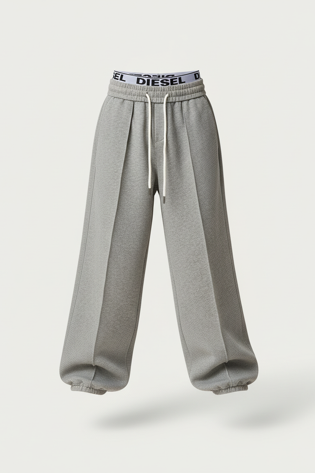 Pantalon Baggy Gris Plissé Cordon Ample Enfant - Molleton - vue 3