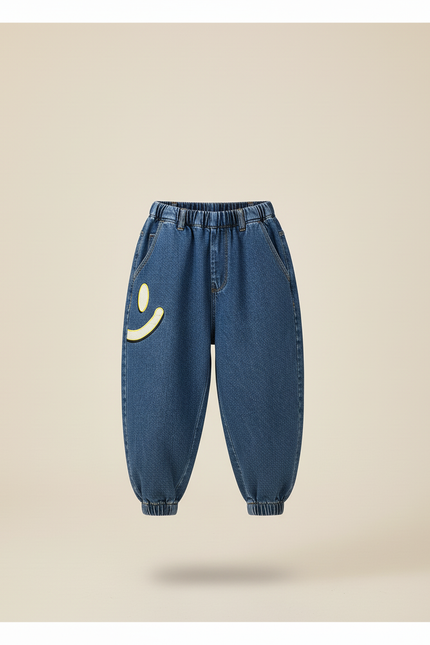 Pantalon Baggy Jean Bleu Ample Smiley Garçon - vue 3
