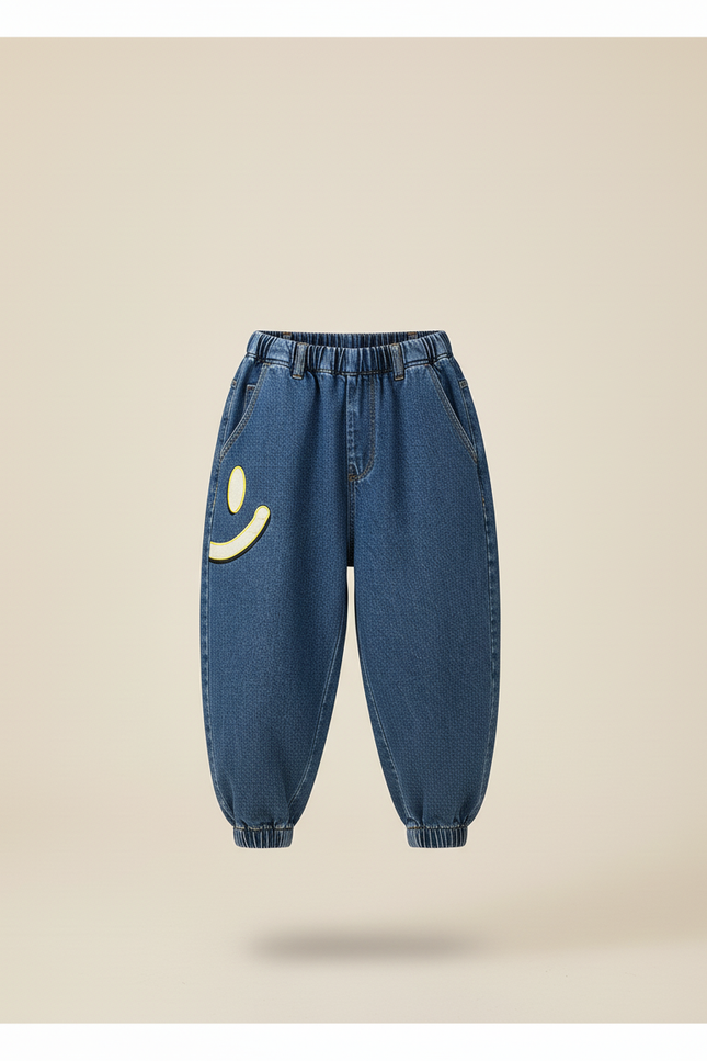 Pantalon Baggy Jean Bleu Ample Smiley Garçon - vue 3