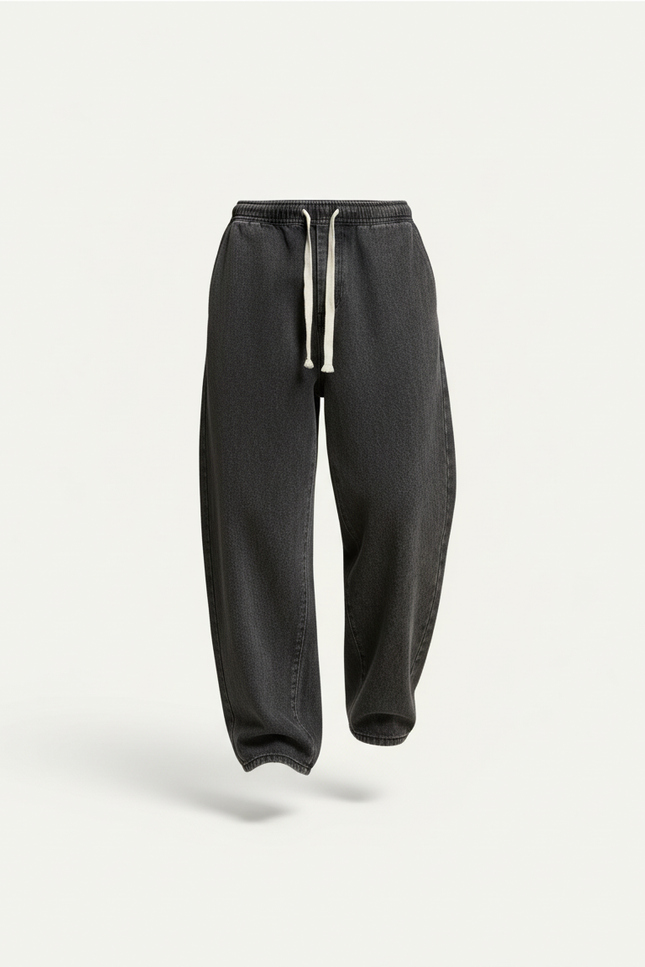Pantalon Baggy Gris Foncé Ample Molletonné Homme - vue 3