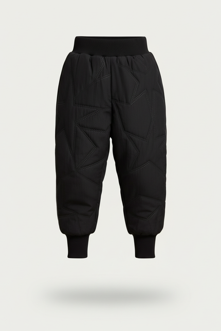 Pantalon Baggy Noir Matelassé Étoiles Chaud Enfant - Polyester - vue 3