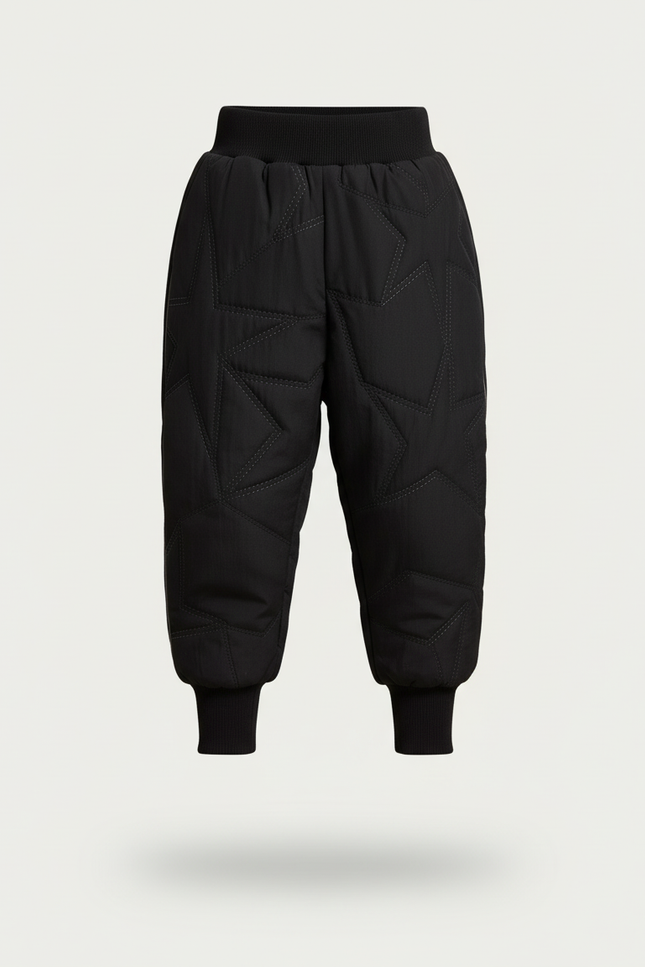 Pantalon Baggy Noir Matelassé Étoiles Chaud Enfant - Polyester - vue 3