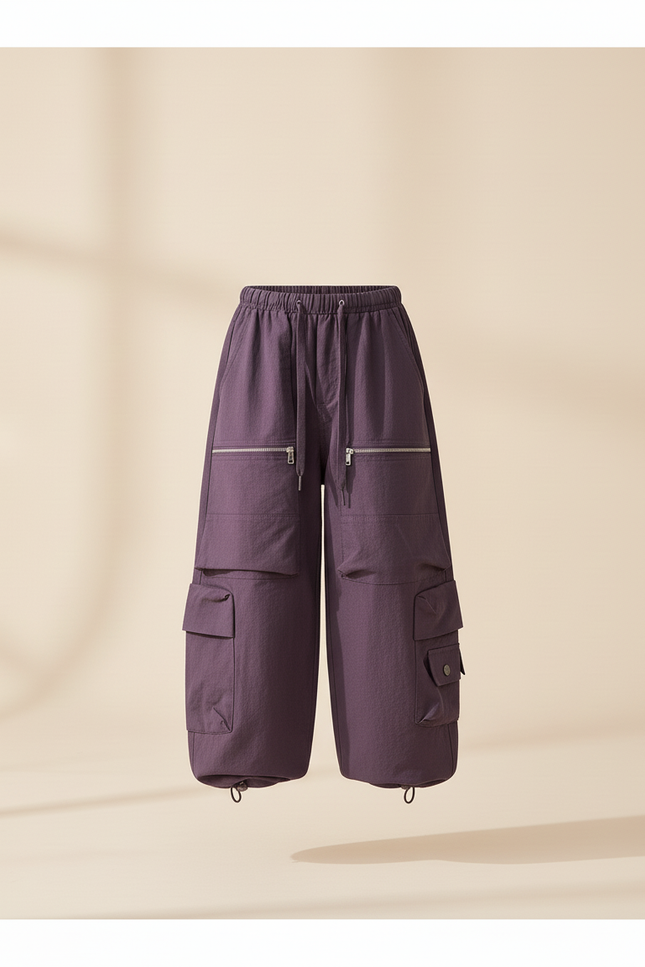 Pantalon Baggy Violet Ample Cargo Enfant Hip-Hop - Polyester - vue 3