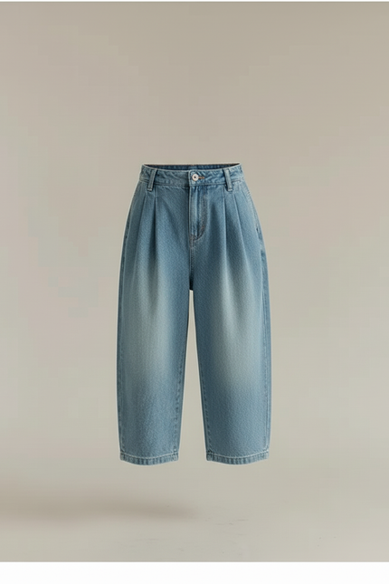 Pantalon Baggy Denim Ample Léger Fille Décontracté - Bleu Jean - vue 3