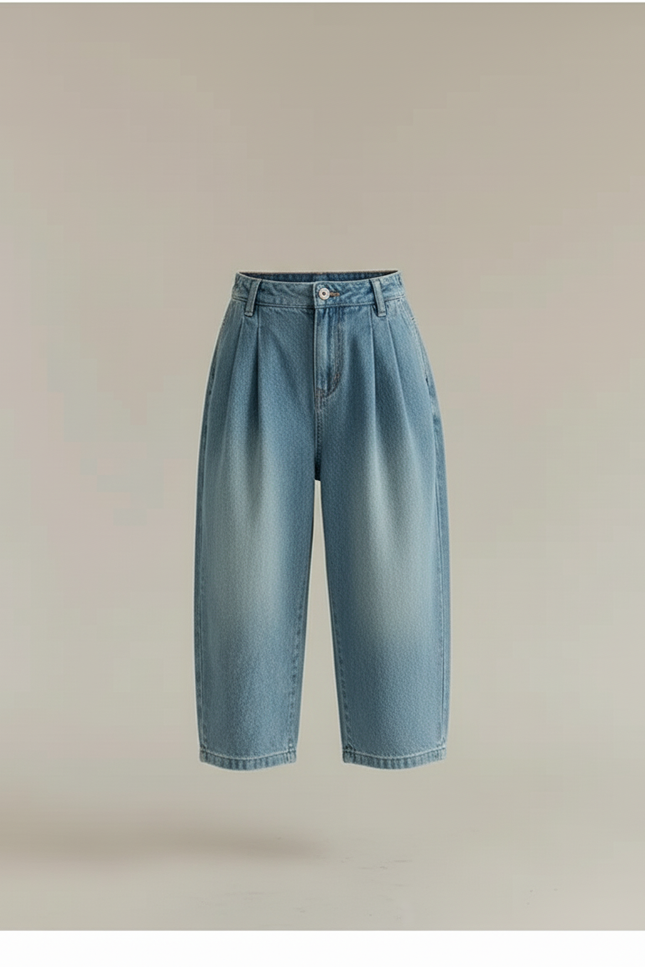 Pantalon Baggy Denim Ample Léger Fille Décontracté - Bleu Jean - vue 3