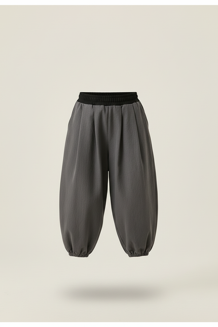 Pantalon Baggy Gris Ample Coton Enfant Garçon - Toile - vue 3